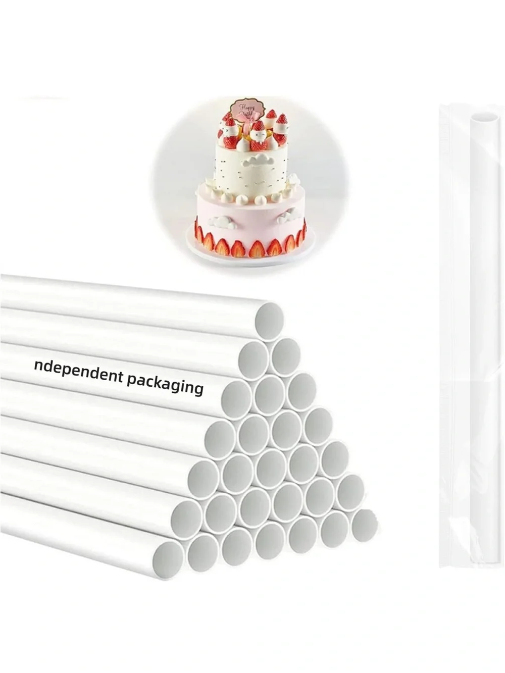Cake Dowell Rods White Cake Support Dowels - 100 Piece
